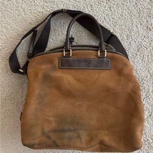 Dooney & Bourke Brown and Black Satchel with Leather Accents